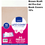 Marlin Kids Brown Kraft Pre-cut book covers A4 10's